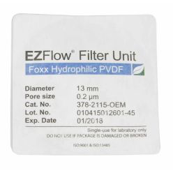 378-2115-OEM EZFlow®  Syringe Filter, 0.22µm Hydrophilic PVDF, 13mm, Sterile, 100/pack, Foxx Life Sciences
