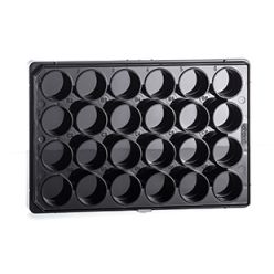 24W Plate, PS, Flat BOT, Chimney Style, BLK