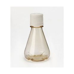 Cell culture shaker flask, 250ml, baffled bottom, PC, White Duocap, clear, sterile, 12 pcs./rack