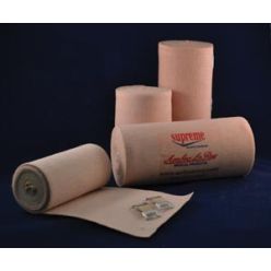 Ambra Le Roy 71450 Premium Elastic Bandage, Orthopedic, 4" x 5 yds (Stretched) with Elastic Stretch Clips, Beige, Latex Free (LF), 10/bx, 5 bx/cs