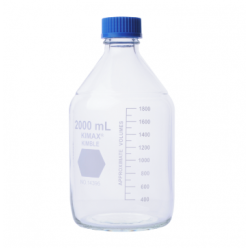 DWK Life Sciences 14395-500 Kimble Media Bottle GL45 with Blue Cap, 500 mL, Case of 10