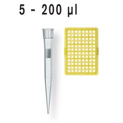 BrandTech 732732 5-200µL BIO-CERT Tips, Filtered 960 Tips, Racked, Sterile
