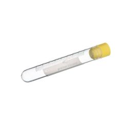 5 mL Cryo.s Tube, PP, Sterile, Internal Thread Yellow Cap, ID Field, Round Bottom, 100 White Cap Inserts per CS
