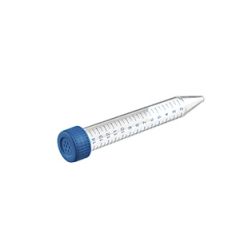 CELLSTAR® CELLREACTOR TUBE, 15 ML, PP, 17/120 MM, CONICAL BOTTOM, BLUE FILTER SCREW CAP, NATURAL, BLUE GRADUATED, WHITE WRITING AREA, STERILE, 20 PCS./BAG