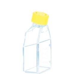 83.3912.300 Sarstedt Tissue Culture Flask, Hydrophilic, Sterile, 125 cm², Yellow Plug Seal Cap (Case of 40)