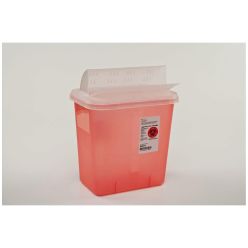 Sharps Container, 2 Gal, Transparent Red, Clear Lid, 12¾"H x 7¼5"D x 10½"W, 20/cs (Continental US Only)