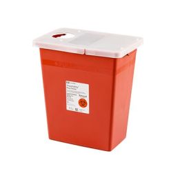 Container, 8 Gal Red, Sealing Gasket Hinged Lid, 10/cs (Continental US Only)
