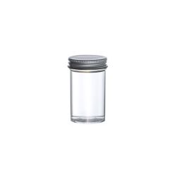 Sample Container, PS, 49x80, 100mL, Flat BOT, Metal Screw Cap,