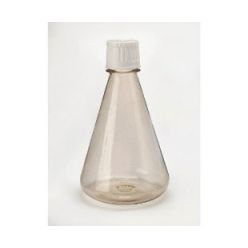Cell culture shaker flask, 2000ml, flat bottom, PC, White Duocap, clear, sterile, 6 pcs./rack