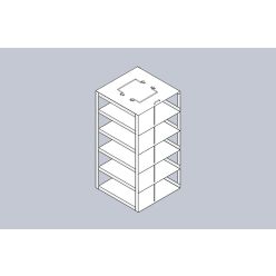Crystal Industries CFA-5-3 Aluminum Vertical Rack for 3" boxes, holds 5 boxes