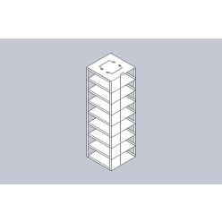 Crystal Industries CFA-8-2 Aluminum Vertical Rack for 2" boxes, holds 8 boxes