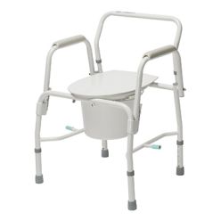 Patient Commode, Bariatric, Drop Arm, Steel Powder Coat, 7 Qt Bucket, 21", 800 lb Weight Capacity, 1/cs (Continental US Only) (Manufacturer Backorder - Inventory Limited when Available)