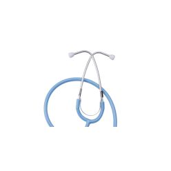 Stethoscope, Plastic with Anodized Aluminum Chest Piece, Pediatric, Light Blue, Single-Use, 10/bx, 10 bx/cs (Continental US Only)