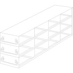 Crystal Industries UFDPCR-43 Drawer Rack for 0.2ml Tube 96-Well PCR Boxes, 4x3 configuration