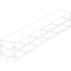 Crystal Industries UFDPCR-52 Drawer Rack for 0.2ml Tube 96-Well PCR Boxes, 5x2 configuration