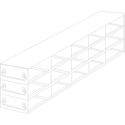 Crystal Industries UFDPCR-53 Drawer Rack for 0.2ml Tube 96-Well PCR Boxes, 5x3 configuration