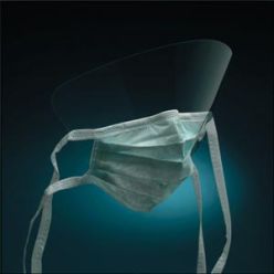3M Health Care 1818FS Tie-On Surgical Mask, w/ Face Shield, 50/bx, 4 bx/cs (Continental US+HI Only)