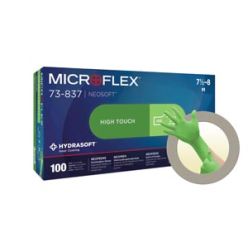 Ansell 73837100 Exam Glove, Neoprene, X-Large, Size 9.5-10, Green, Powder-Free (PF), Latex-Free (LF), Non-Sterile, 100/bx, 10 bx/cs (US Only)