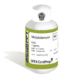 Claritas PPT Grade Molybdenum for ICP-MS, 1 ug/mL (1 PPM), 125 mL, in H2O, SPEX Certiprep, CLMO9-1BY
