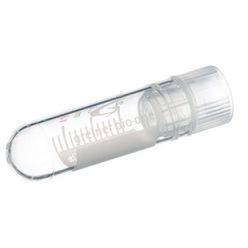 2 mL Cryo.s Tube, PP, Sterile, Internal Thread Natural Cap, ID Field, Round Bottom, 150 White Cap Inserts per CS