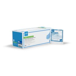 Medline MDS198414Z Extended Cuff Nitrile Exam Gloves Nitrile, Blue Glove, Beaded Cuff, Small (50/box)