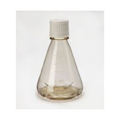 Cell culture shaker flask, 500ml, baffled bottom, PC, White Duocap, clear, sterile, 12 pcs./rack