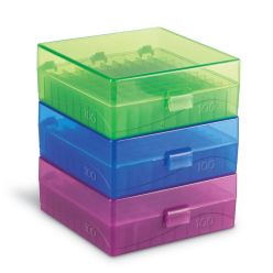 Heathrow Scientific 100-Well Microtube Storage Box, Fits 1.5 and 2.0mL Tubes, Green