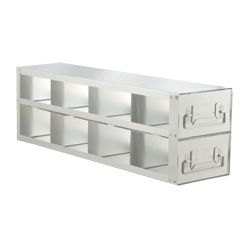Argos Technologies Upright Freezer Drawer Rack for 3" Cryoboxes, Holds 8 Boxes, Stainless Steel, 4 x 2 (1 Rack)