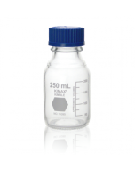 DWK Life Sciences 14395-250 Kimble GL 45 Media Bottle, Blue Polypropylene Cap, 250mL, Case of 10